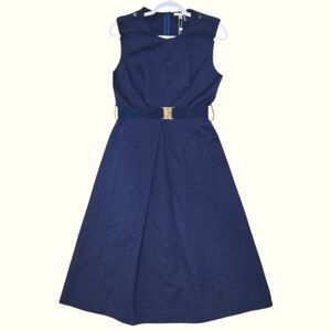 NWT Tyler Boe Fit and Flare Purplish Blue Sleeveless Dress Size 4